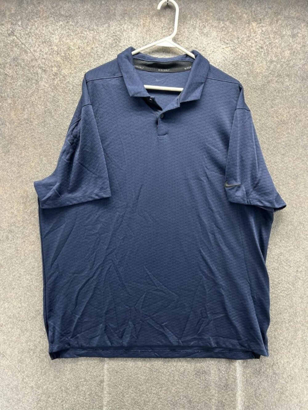 Nike Polo Shirt Men 2XL Blue Dri Fit Golf Golfer Textured Lightweight NikeGolf